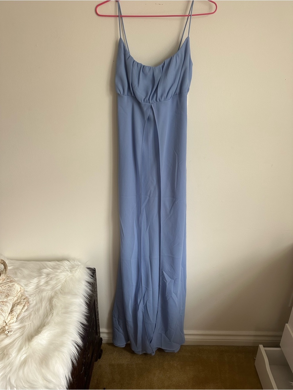 Vintage 1990’s Formal Light Blue Spaghetti Strap Slip Dress - Picture 2 of 4
